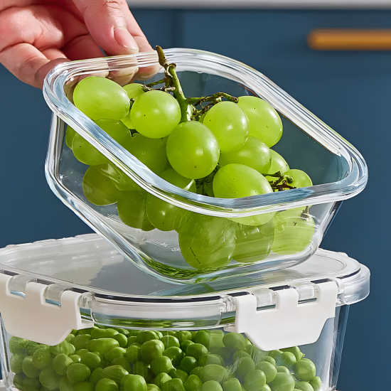 Glass Tupperware with Plastic Lid – 400 ml